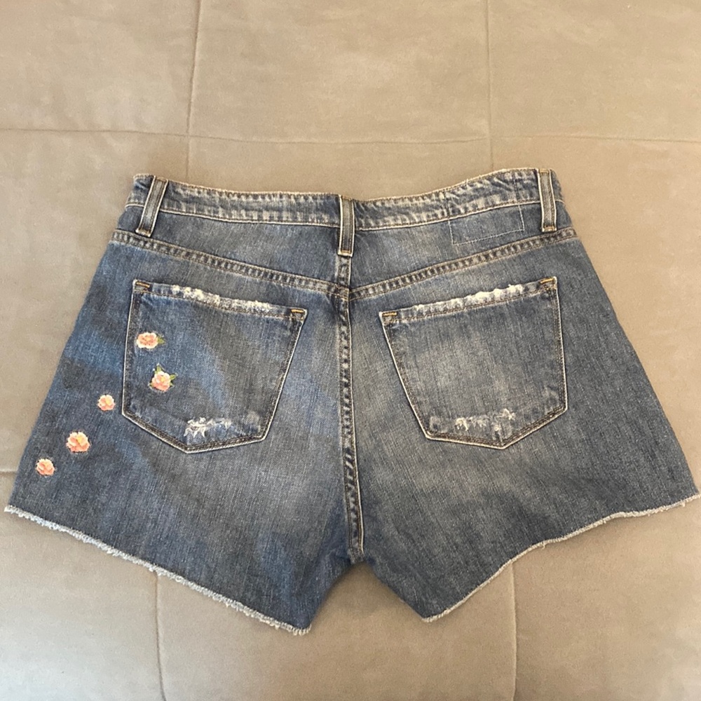 Denim Floral Shorts - Picture 2 of 4